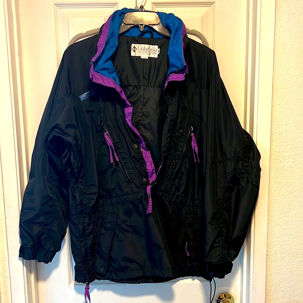Vintage 90’s Columbia pullover half zip windbreaker radial sleeves